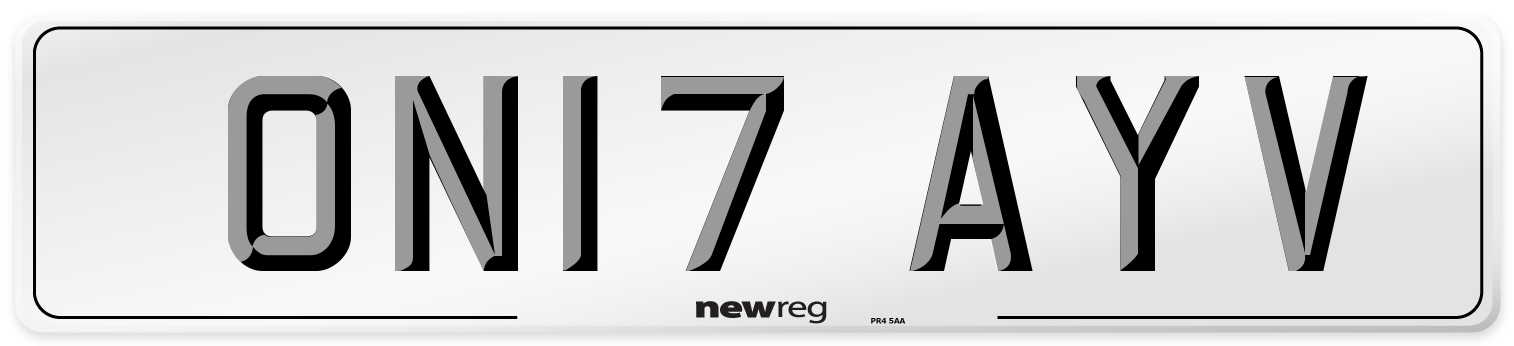 ON17 AYV Number Plate from New Reg